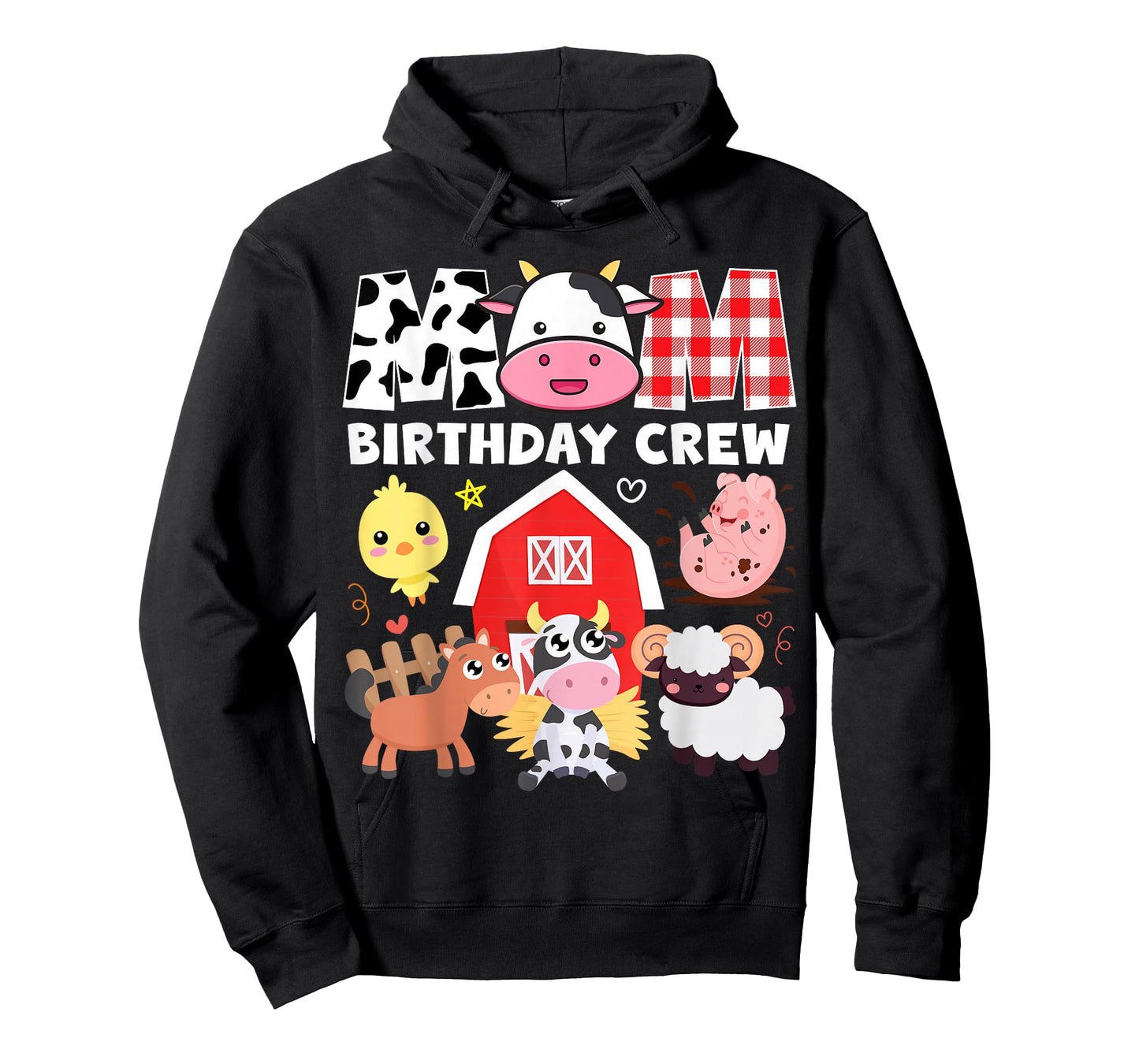 Cow Mom Birthday Crew Farm Theme Animals Kids Birthday Party T-Shirt