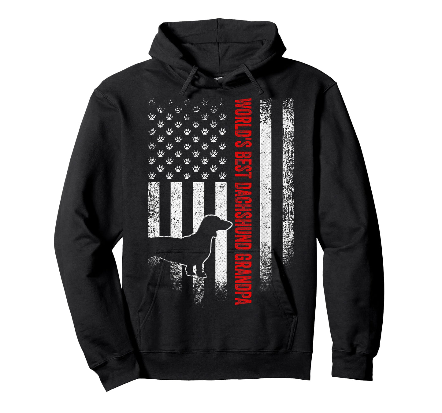 Vintage American Flag World's Best Dachshund Grandpa Funny T-Shirt for Women Men