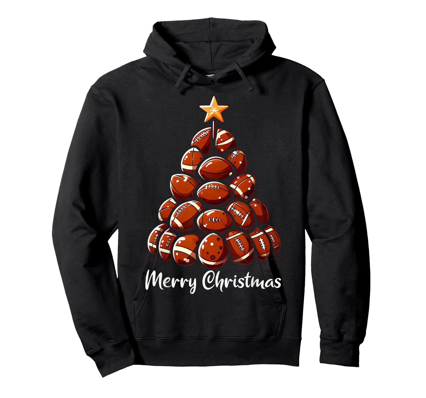 Football Christmas Tree Lights Funny Football Player Xmas T-Shirt