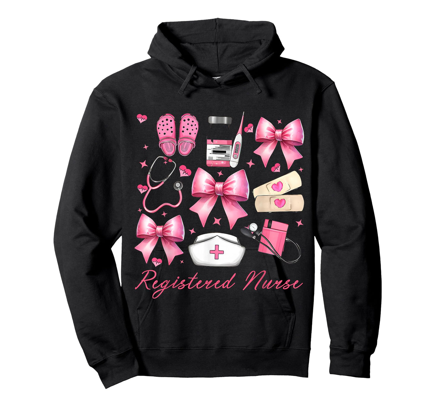 Cute Pink Coquette Bow Girly Registered Nurse T-Shirt