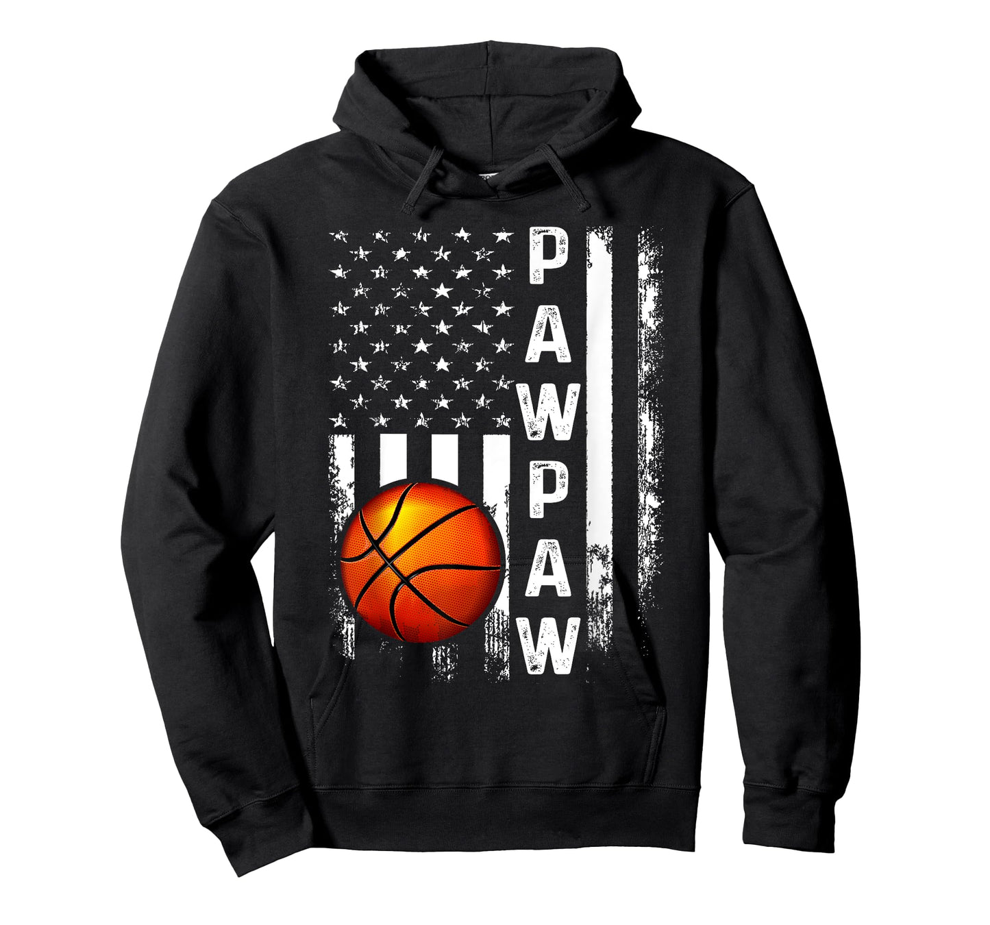 Basketball Pawpaw American Flag Vintage Christmas Xmas T-Shirt