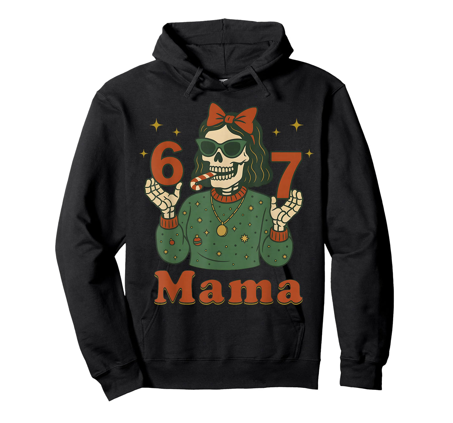 Funny Christmas 67 Skeleton Mama Women's X-Mas Six Seven T-Shirt