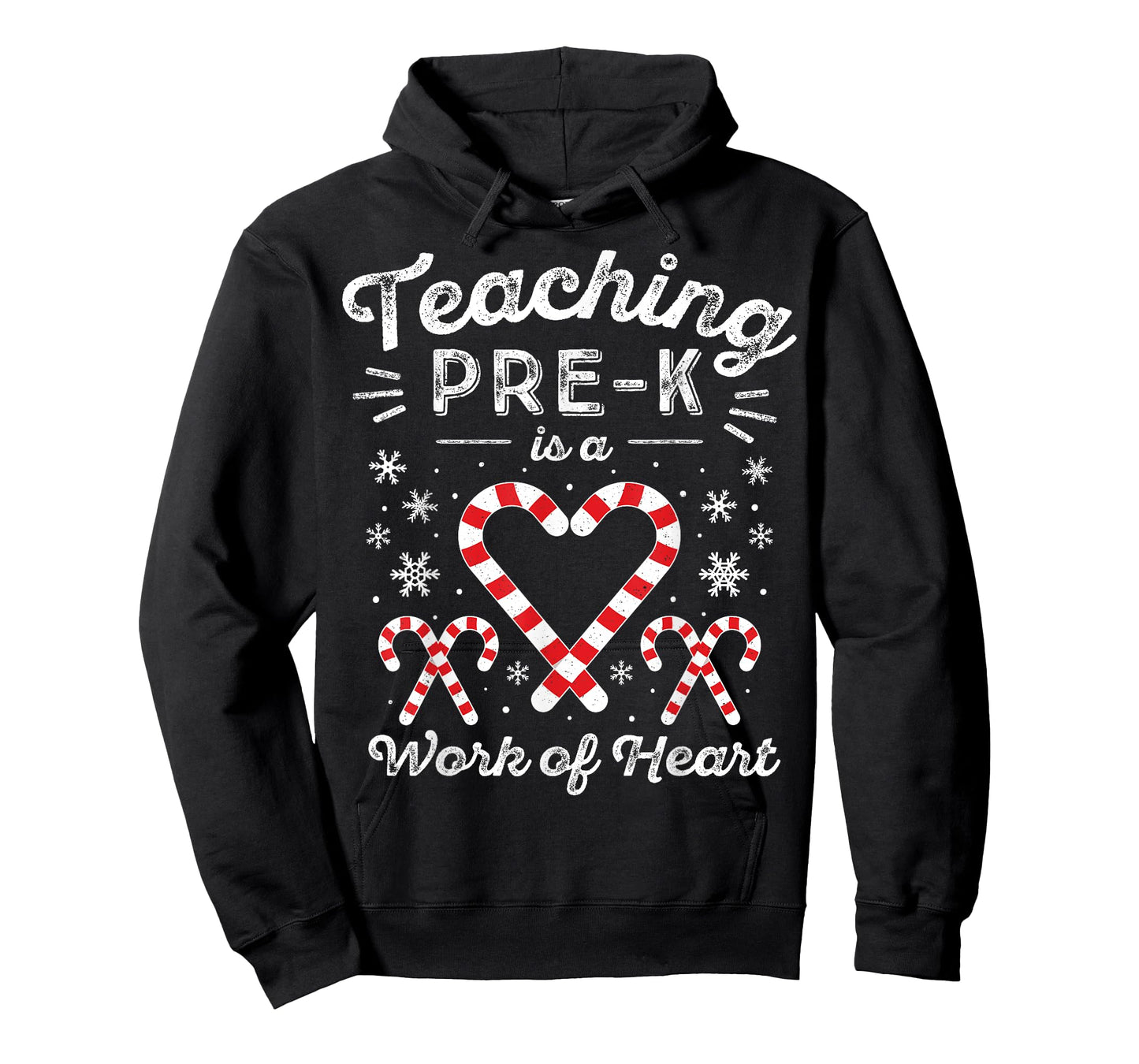 Christmas Candy Cane Work of Heart Preschool & Pre-K Teacher T-Shirt for Men Women Kids