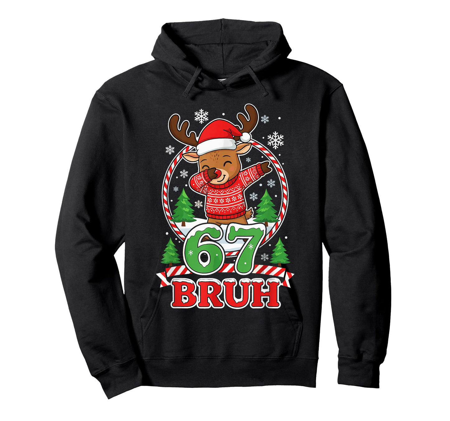 67 Bruh Six Seven Meme Reindeer Christmas Kids Boys Girls T-Shirt