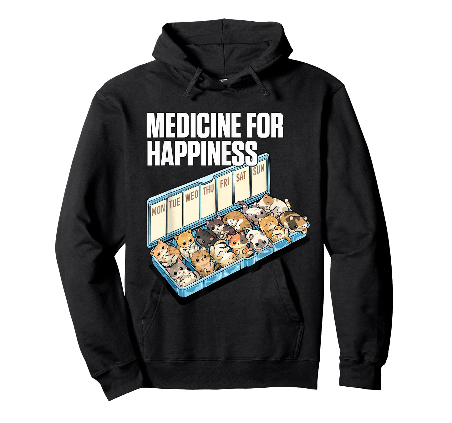 Medicine for Happiness Cute Cat Lovers Design T-Shirt
