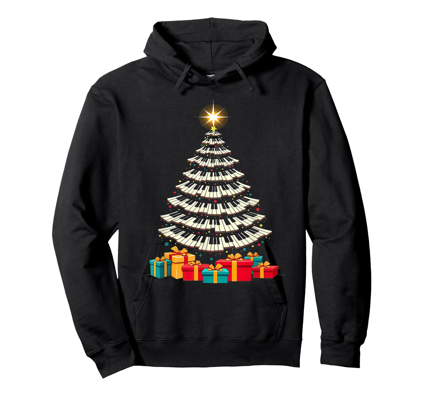 Christmas Tree Piano Keyboard Holiday Music Lover Design T-Shirt