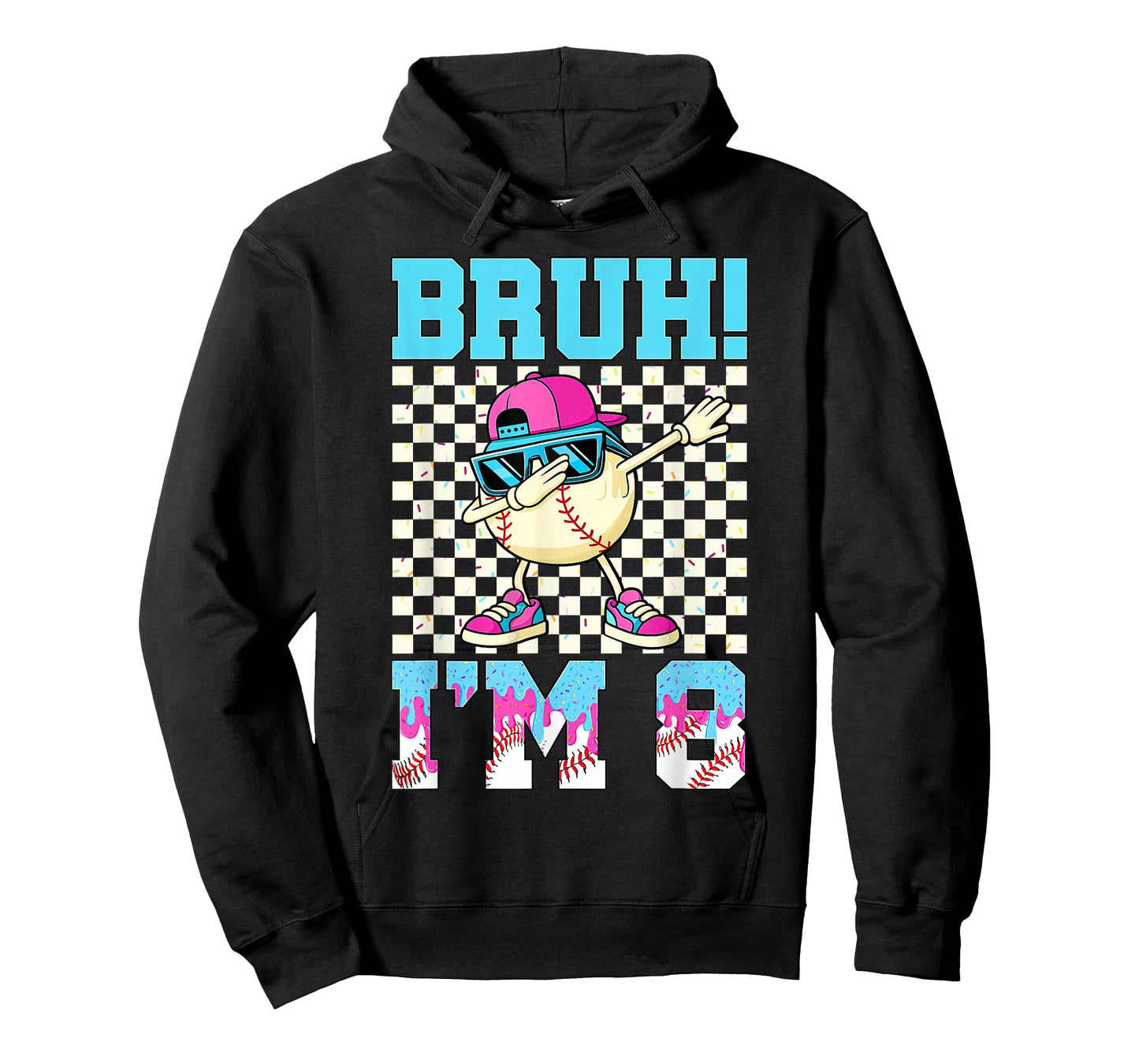 8th Birthday Dabbing Baseball Boys Bruh I'm 8 Year Old T-Shirt