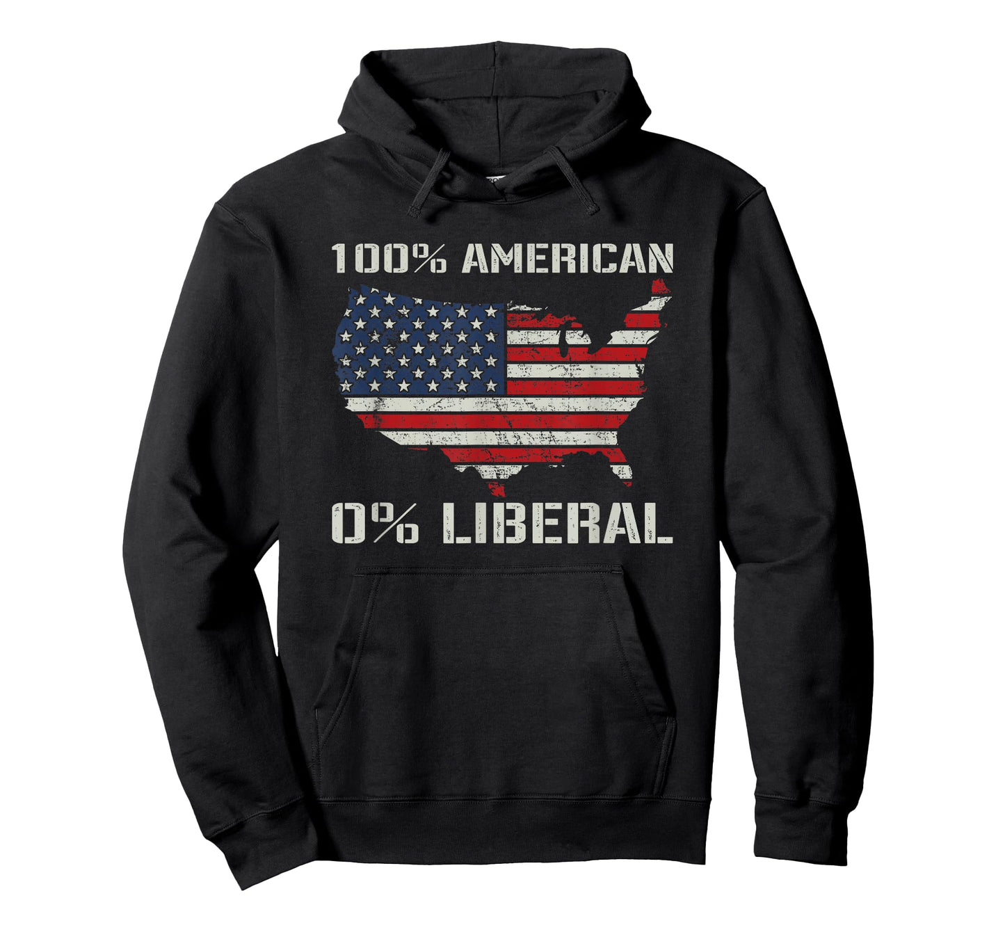 100% American 0% Liberal - Funny Republican Joke USA Flag T-Shirt