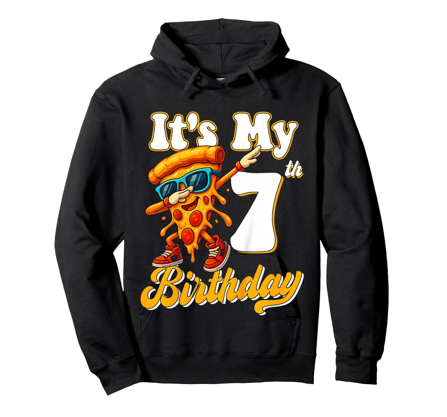 Its My 7th Birthday Dabbing Pizza Boy Girl 7 Years Old T-Shirt