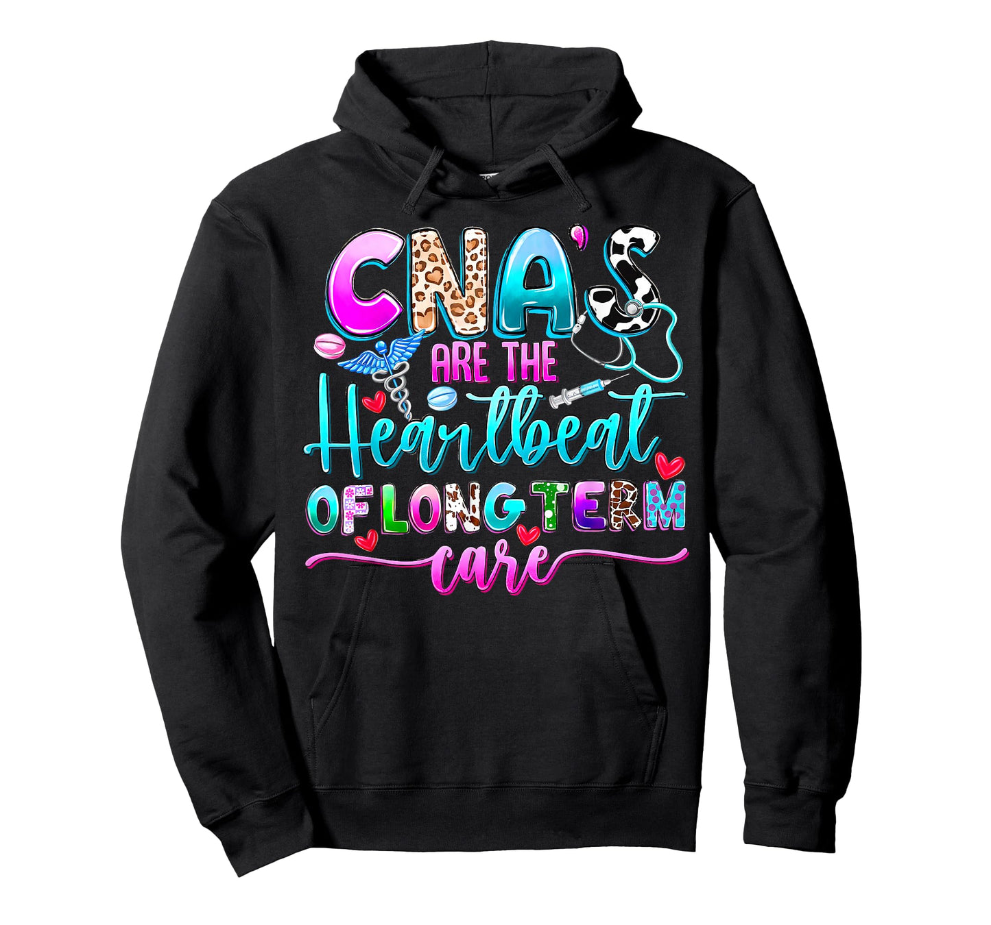 CNA’s Are the Heartbeat of Long Term Care Funny Nursing Aide T-Shirt