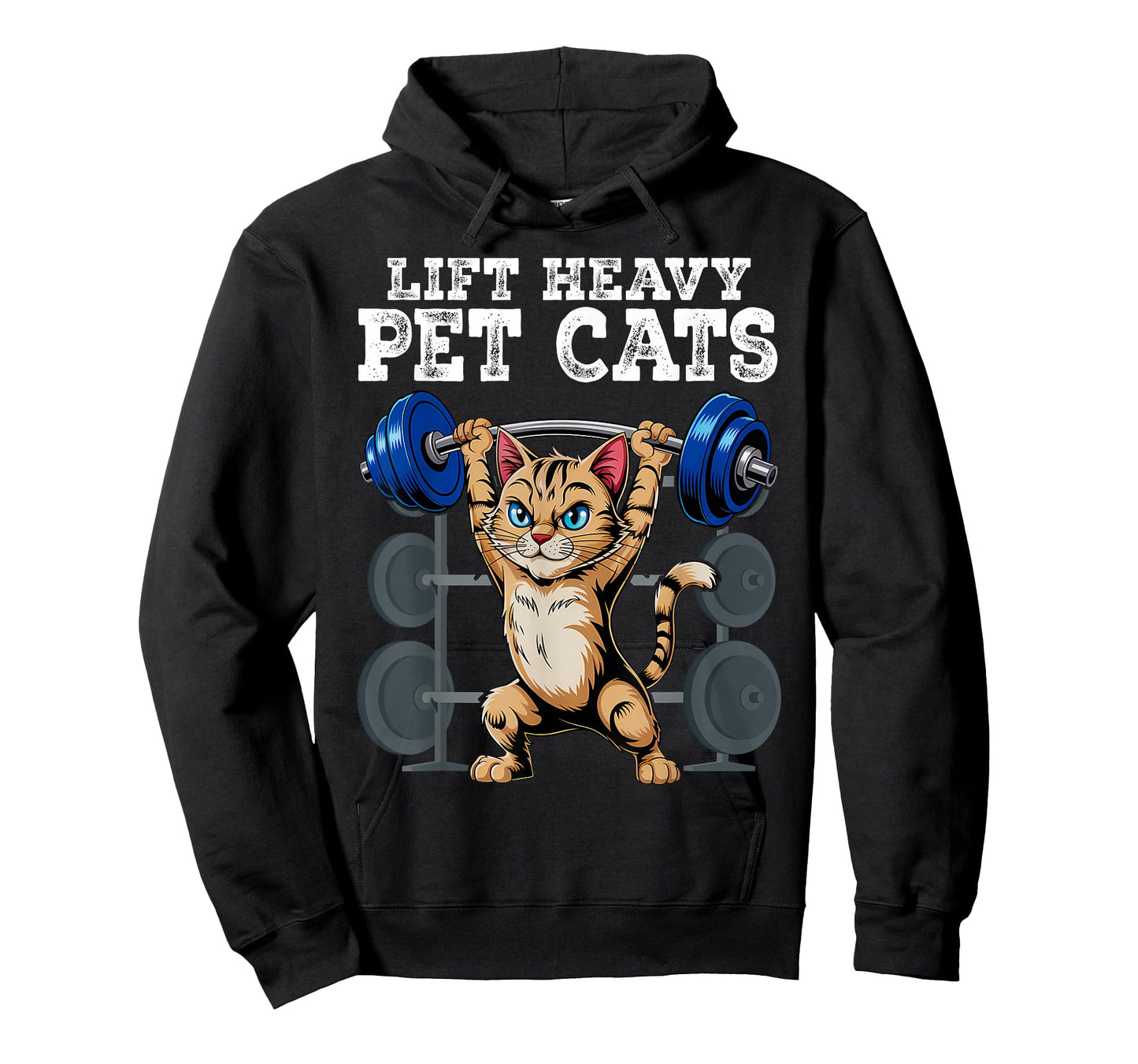 Lift Heavy Pet Cats Funny Gym Workout Weight Lifter T-Shirt