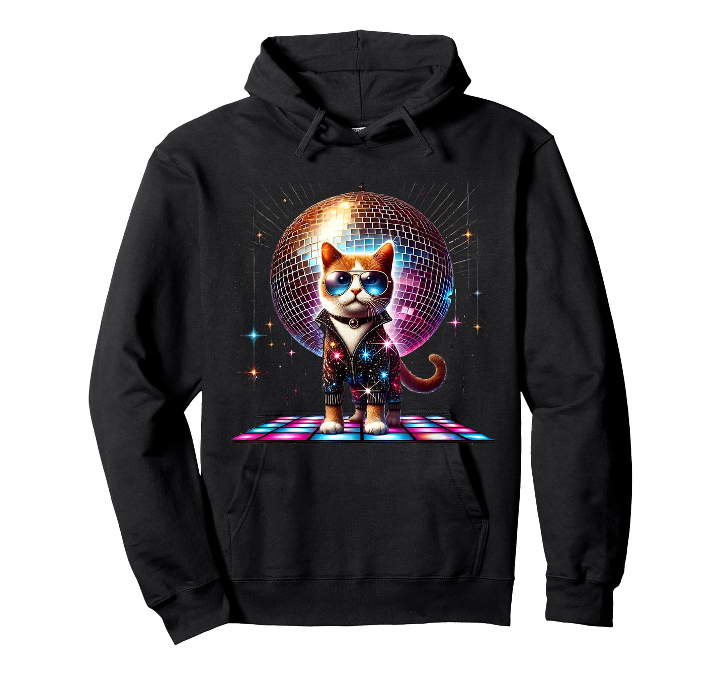 Dancing Cat Disco Ball Kitten Kitty Lover Funny Party Animal T-Shirt