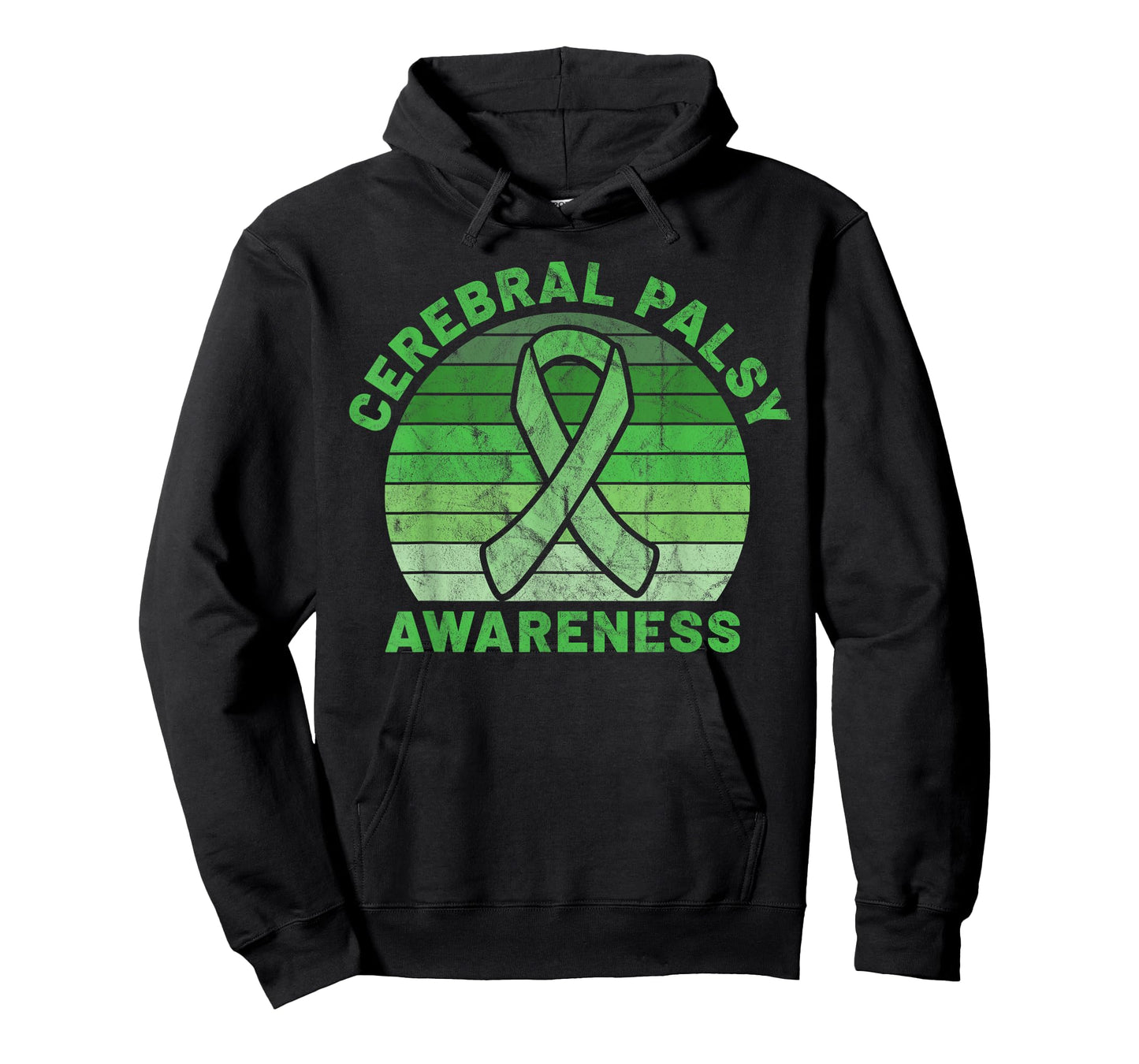 CP Green Ribbon Retro Sunset Cerebral Palsy Awareness T-Shirt