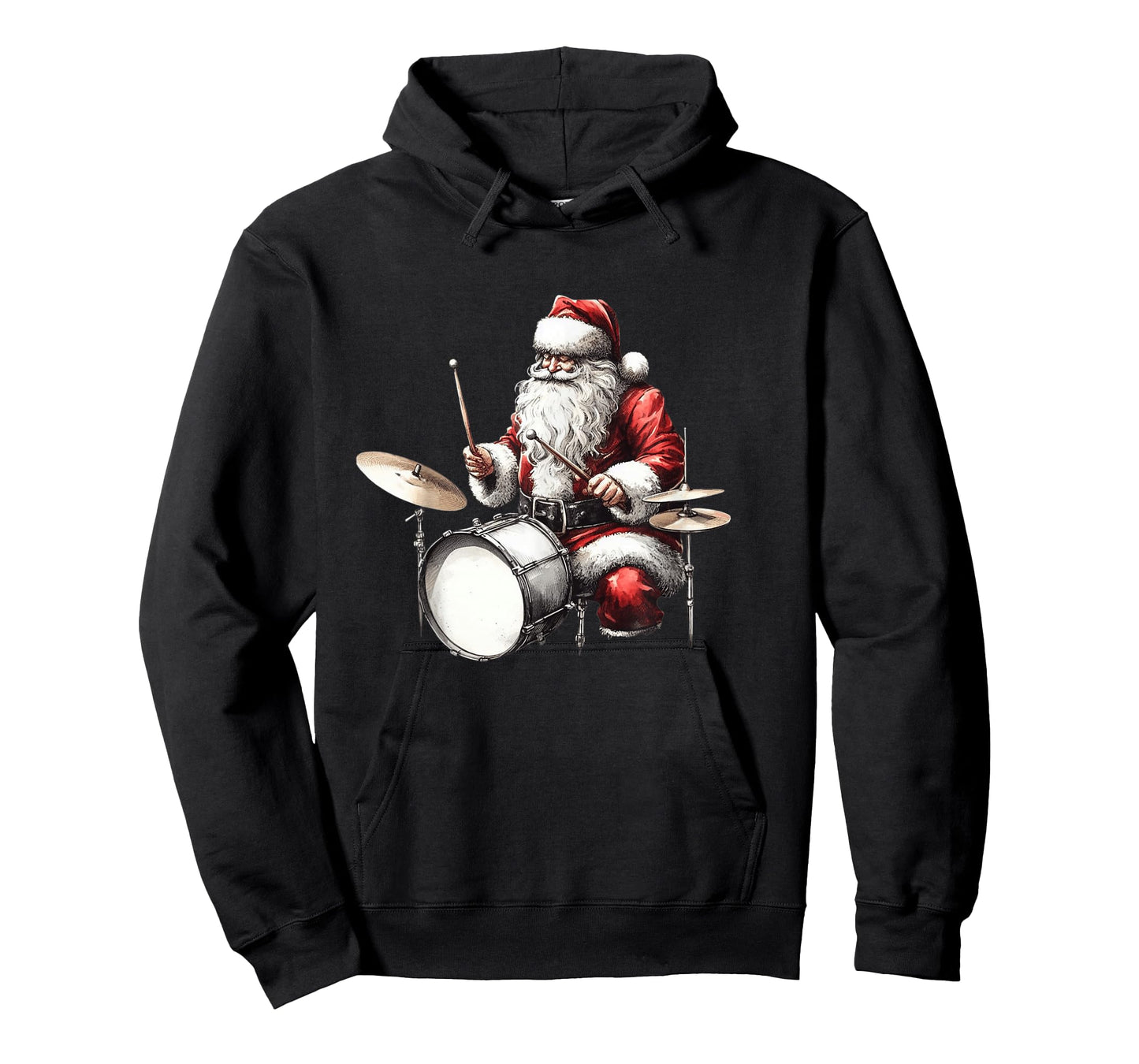 Drummer Santa Funny Christmas Xmas Santa Playing Drums Humor T-Shirt