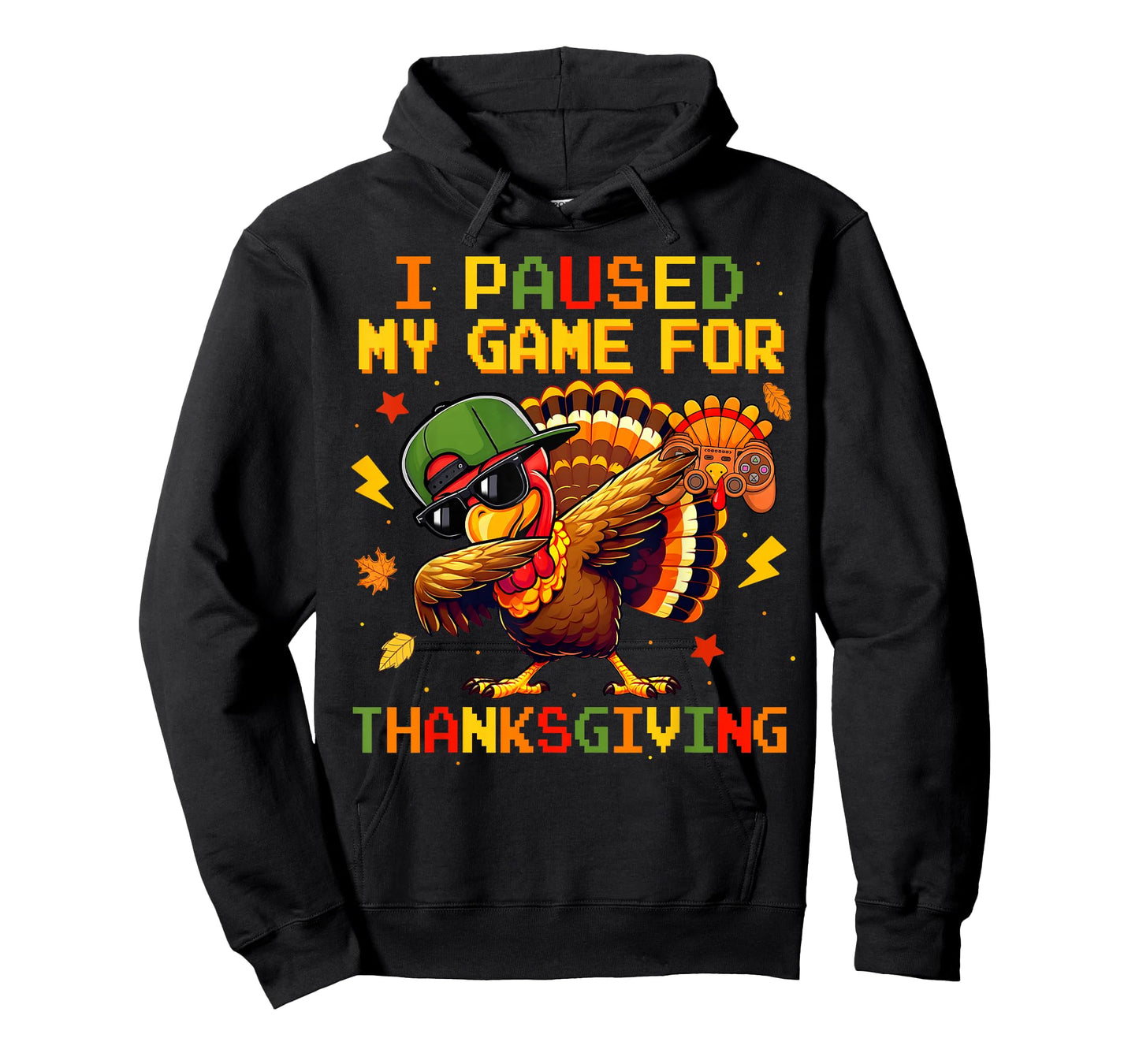 Happy Thanksgiving Gaming Dabbing Turkey Gamer Men Boys Kids T-Shirt