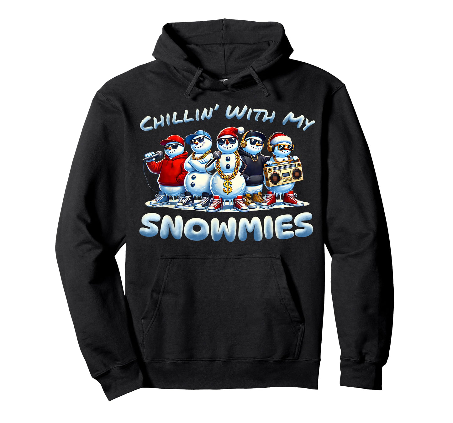 Chillin With My Snowmies Snowman Christmas Hip-Hop Music T-Shirt