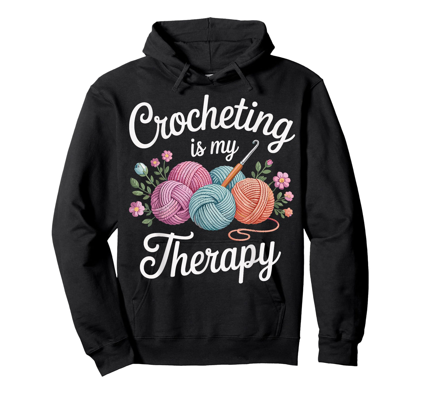 Crocheting Is My Therapy Funny Crochet Crocheter T-Shirt