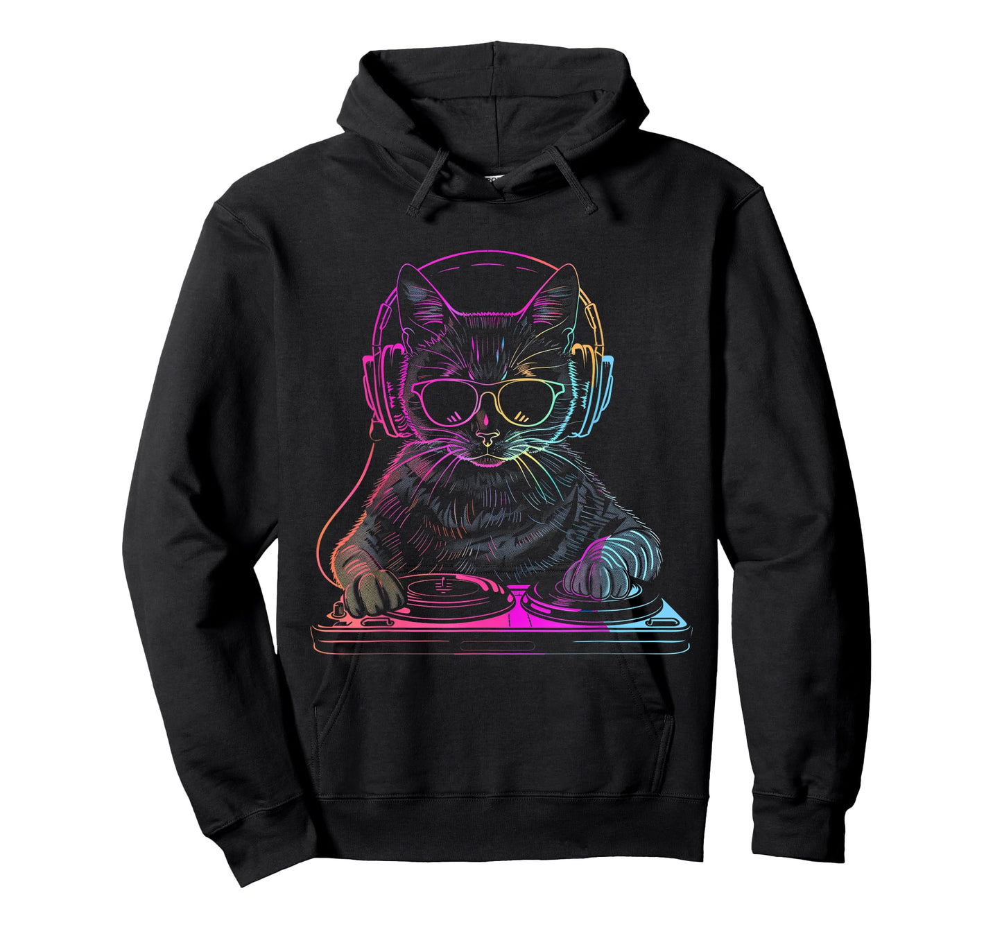 DJ Cat EDM Techno House Music Funny Cat Lover T-Shirt