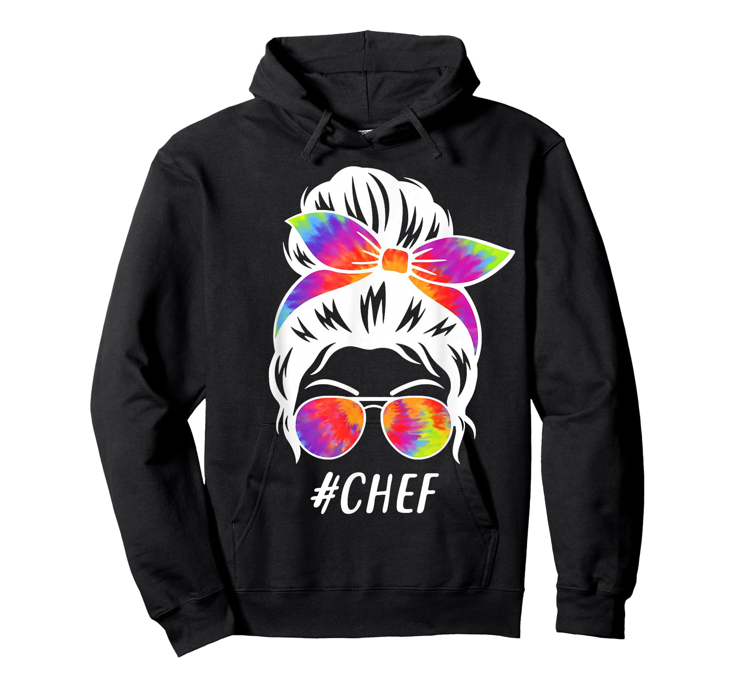 Chef Squad Tie Dye Messy Bun Girl Company Cooking Crew T-Shirt