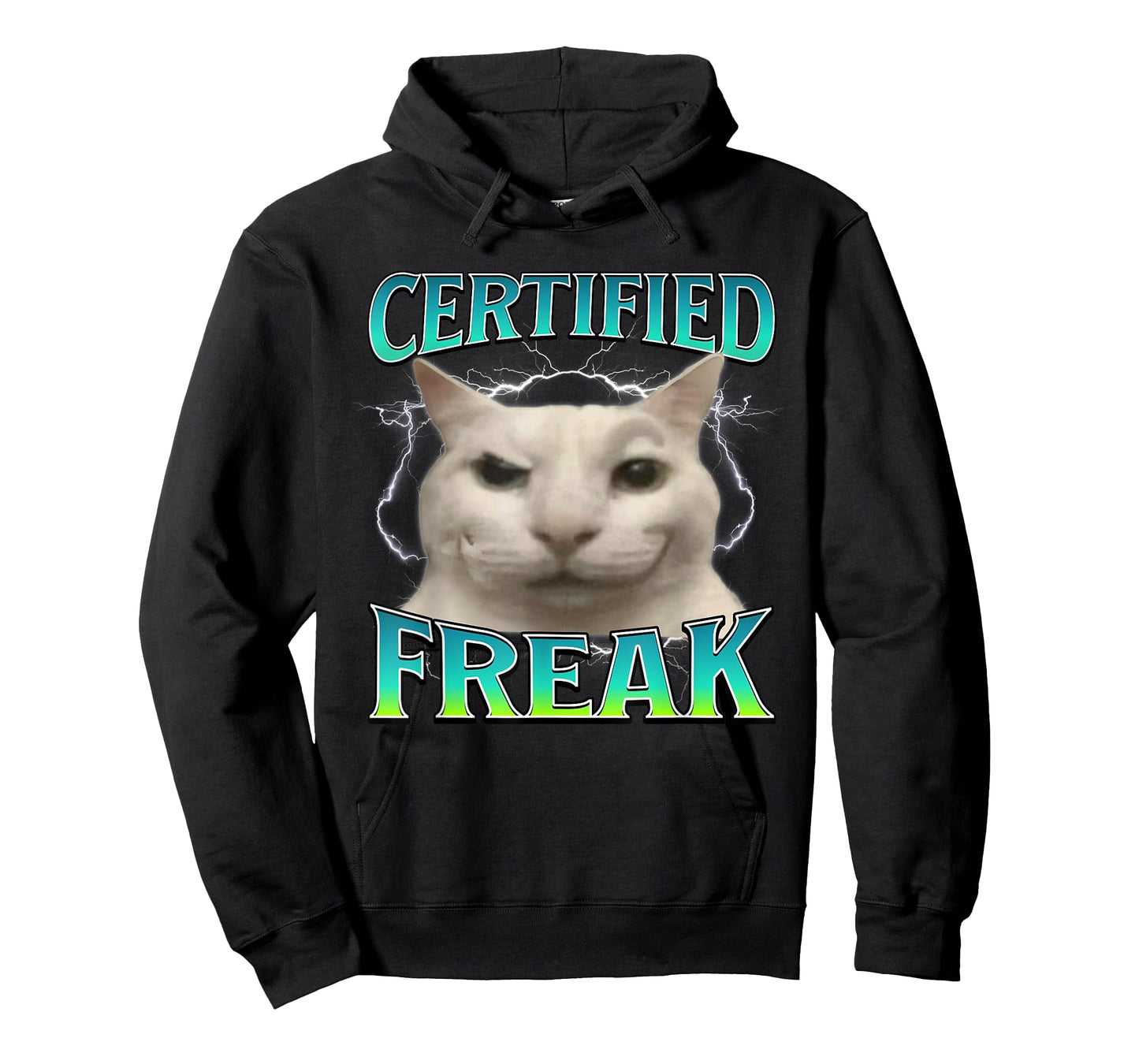 Certified Freak Funny Cat Meme Cursed Silly Staring Cat T-Shirt