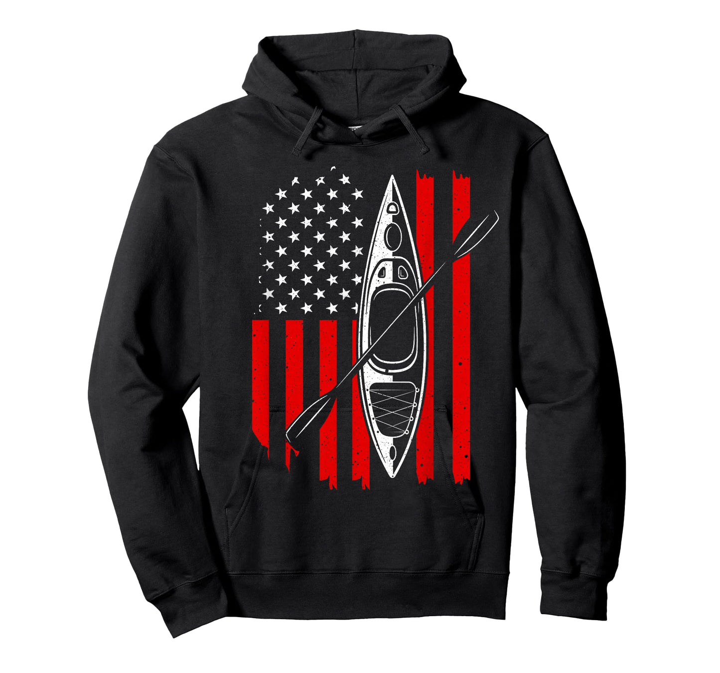 Funny Kayaking Gift for Men Women Cool American Flag Kayak T-Shirt