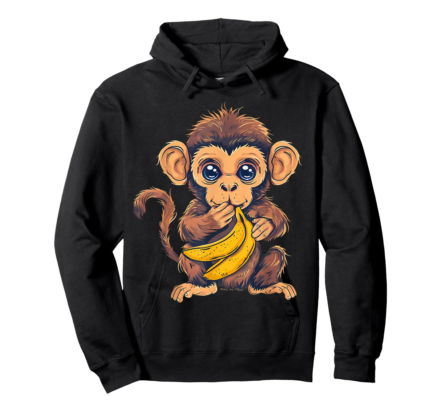 Banana Monkey Animal Art Drawing Cute Monkey Wildlife T-Shirt