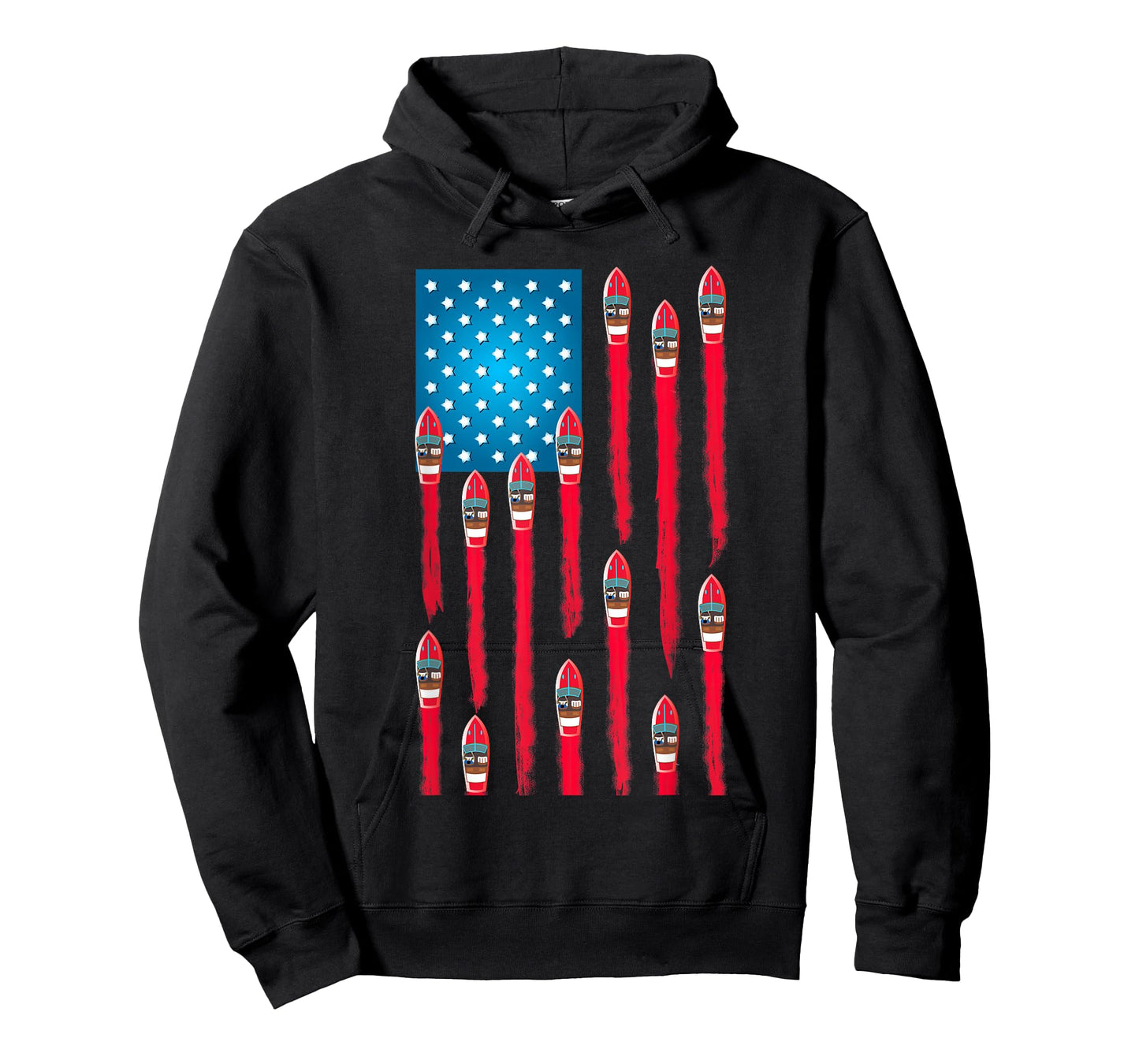 Speed Boat Flag Design, Patriotic American Flag T-Shirt