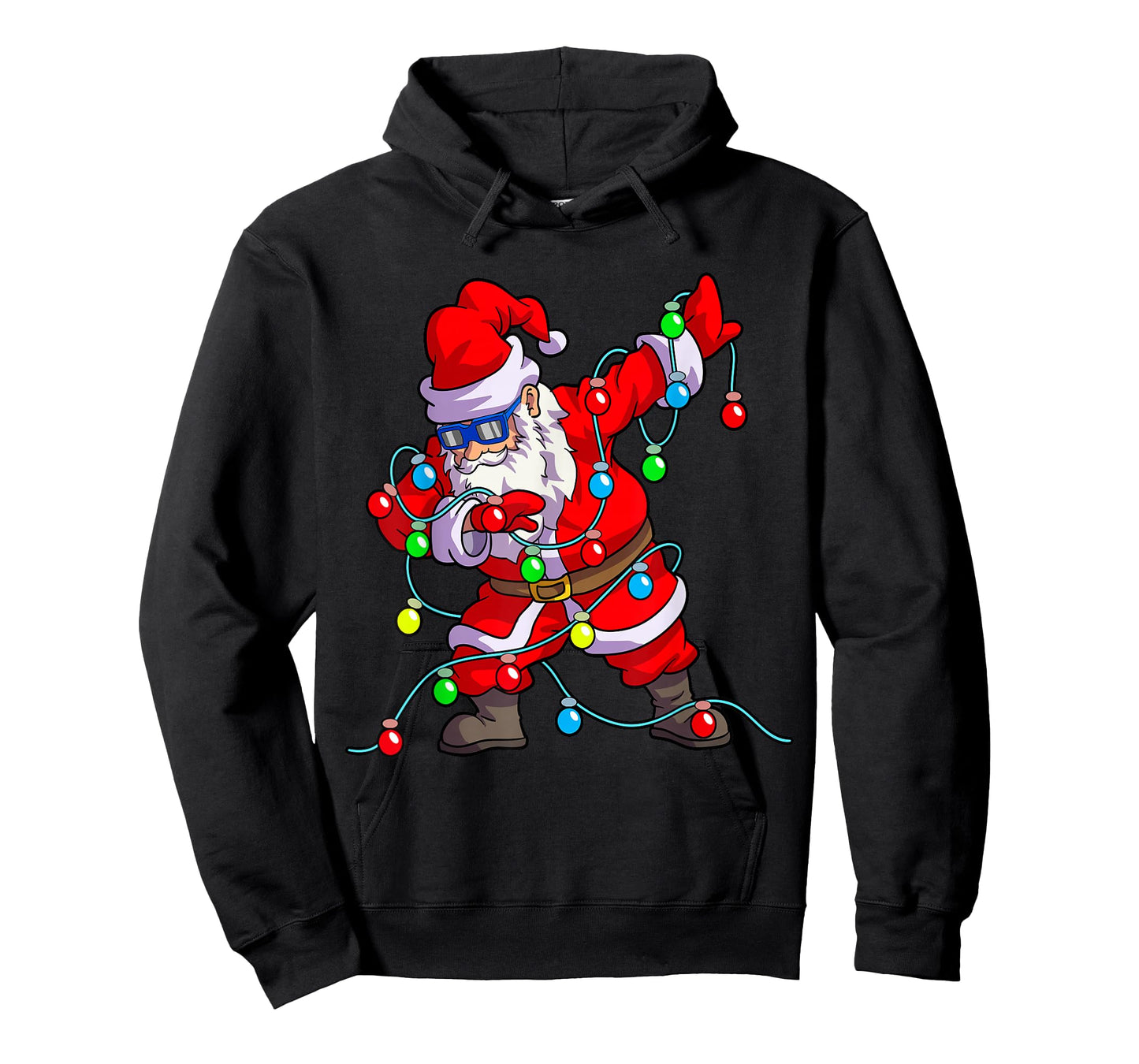 Christmas Dabbing Santa Men Kids Boys Xmas Gifts Tree Lights T-Shirt
