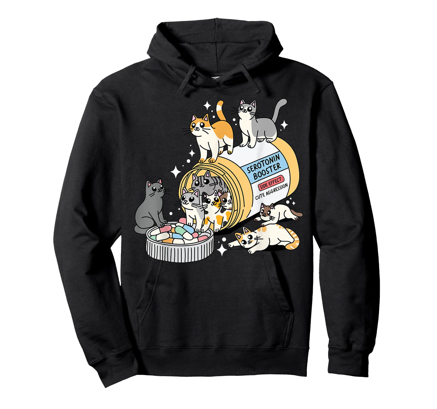Serotonin Booster Funny Cats Mental Health Awareness Support T-Shirt