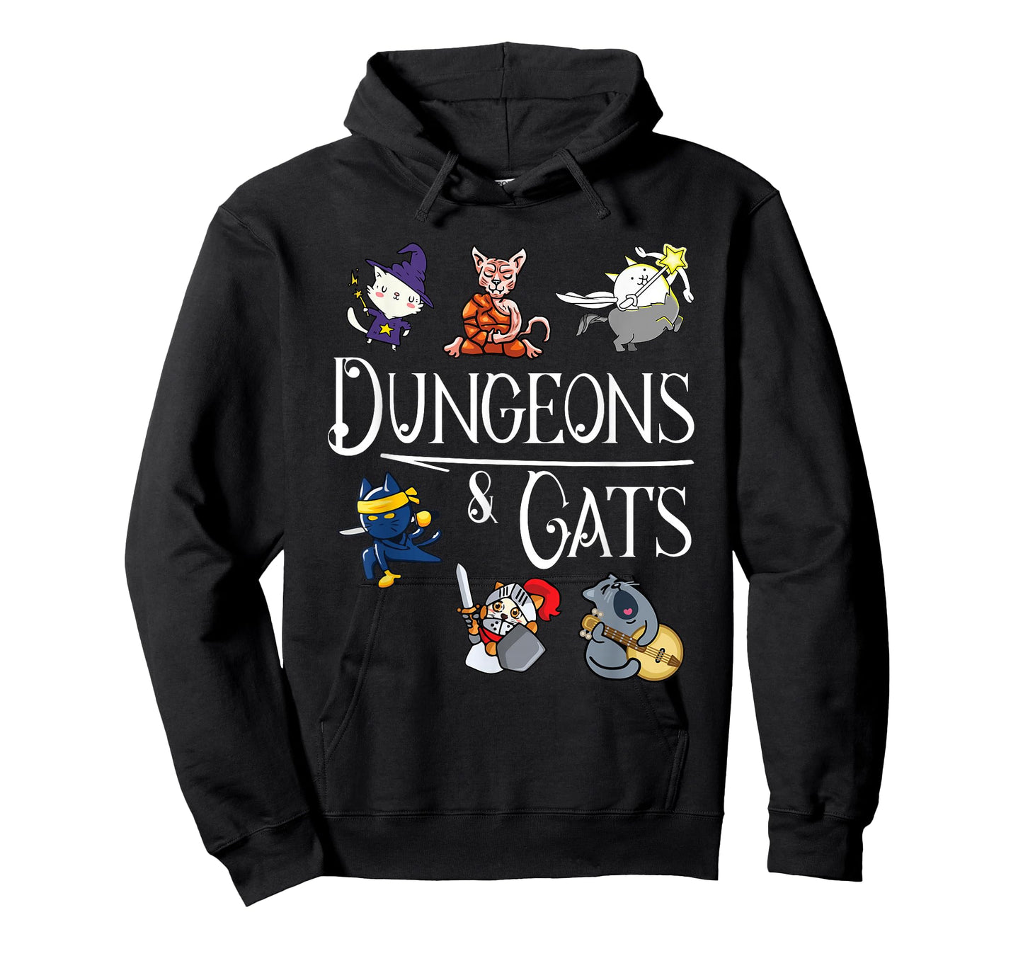 Dungeons and Cats Funny Dragon Cat Kitten Lover Kitty Gift T-Shirt Small
