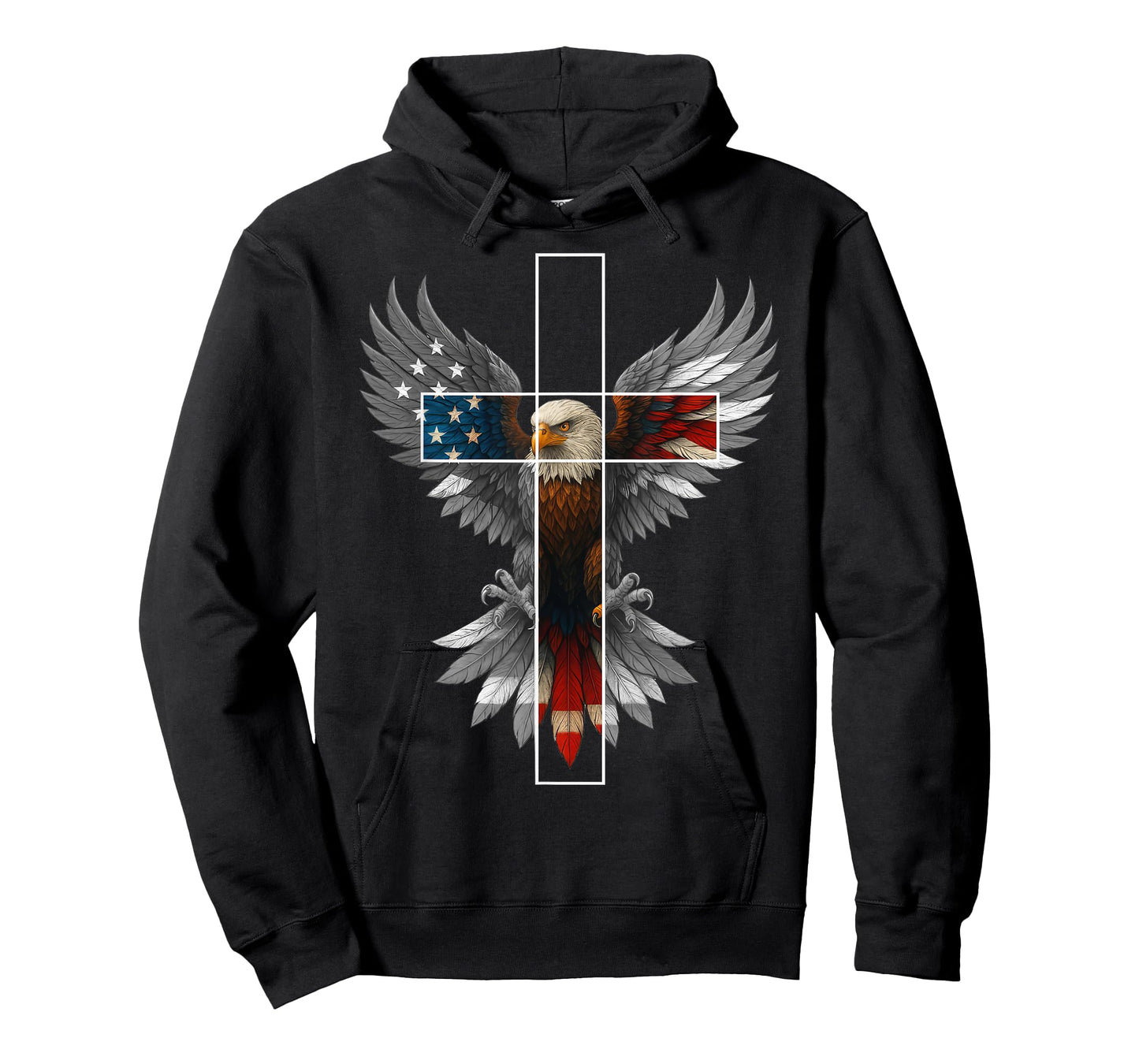 American Flag Eagle Cross Christian 4th Of July Patriotic T-Shirt