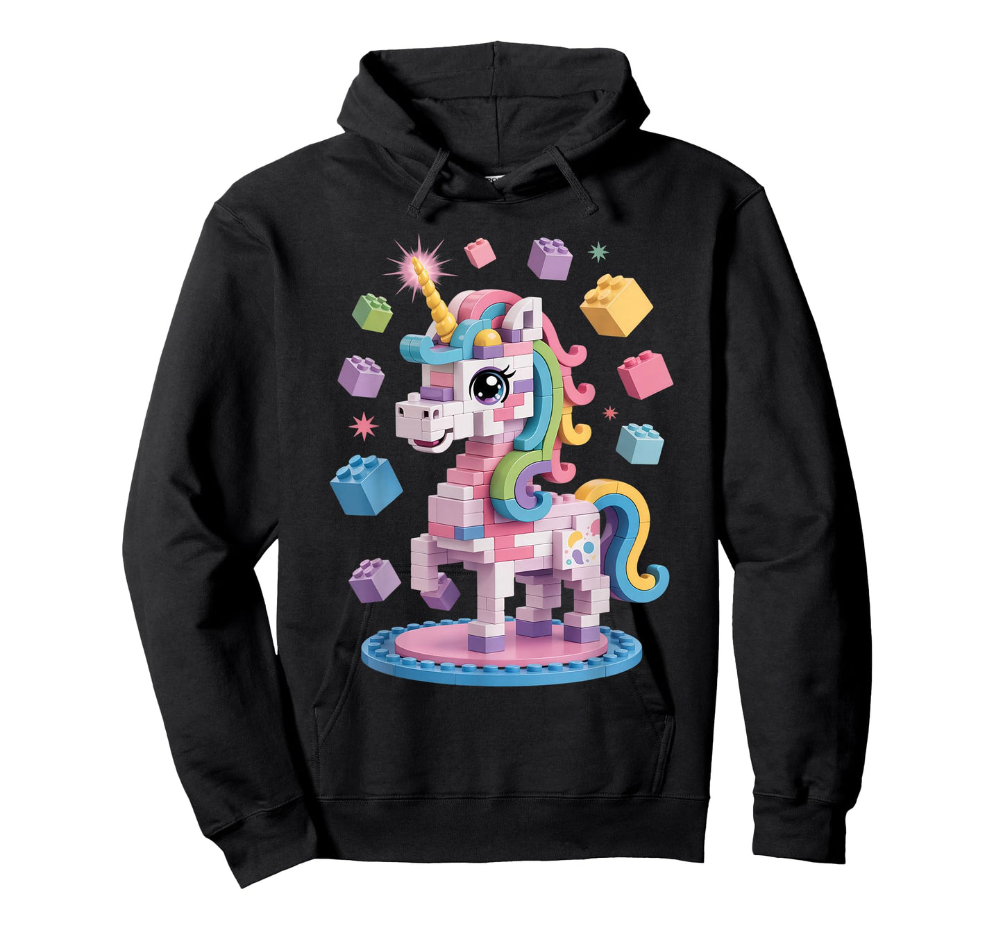 Funny Unicorn Master Builder Bricks Blocks Play Toys Girls T-Shirt