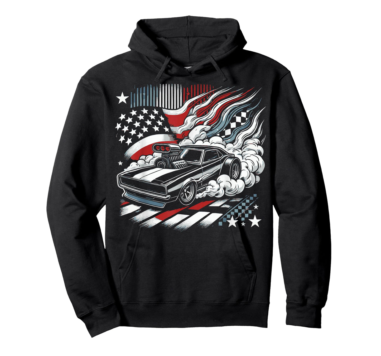 American Flag Drag Racing Strip Tree Light Dragster T-Shirt