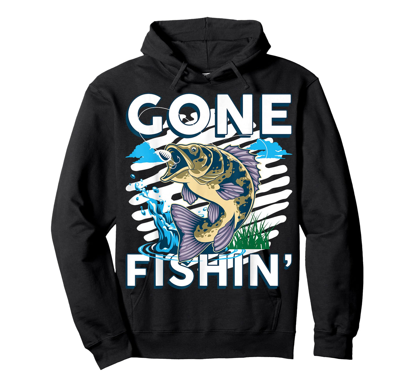 Fishing Gone Fishing Funny Bass Fish Fisherman Dad T-Shirt