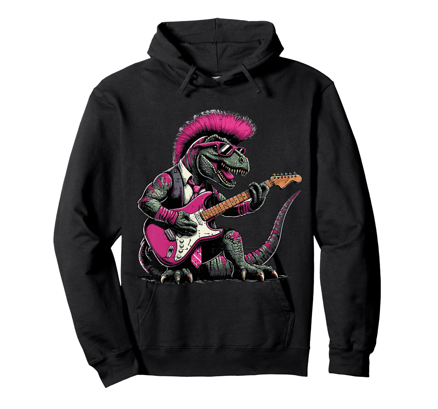 Kids Music Rocker Dino Mohawk Electric Guitar Trex Rock Boys Kids T-Shirt
