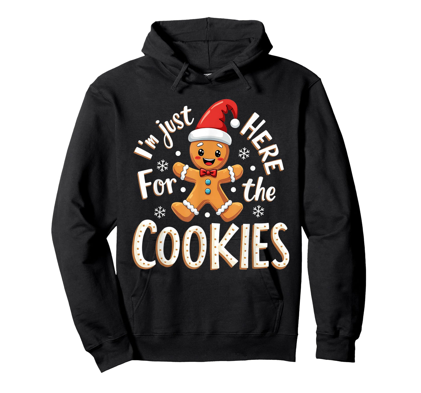 Christmas Baking Team I'm Just Here For The Cookies Funny Christmas Cookies Outfit Unisex-Adults Black XS Regular Small Short Sleeve T-Shirt