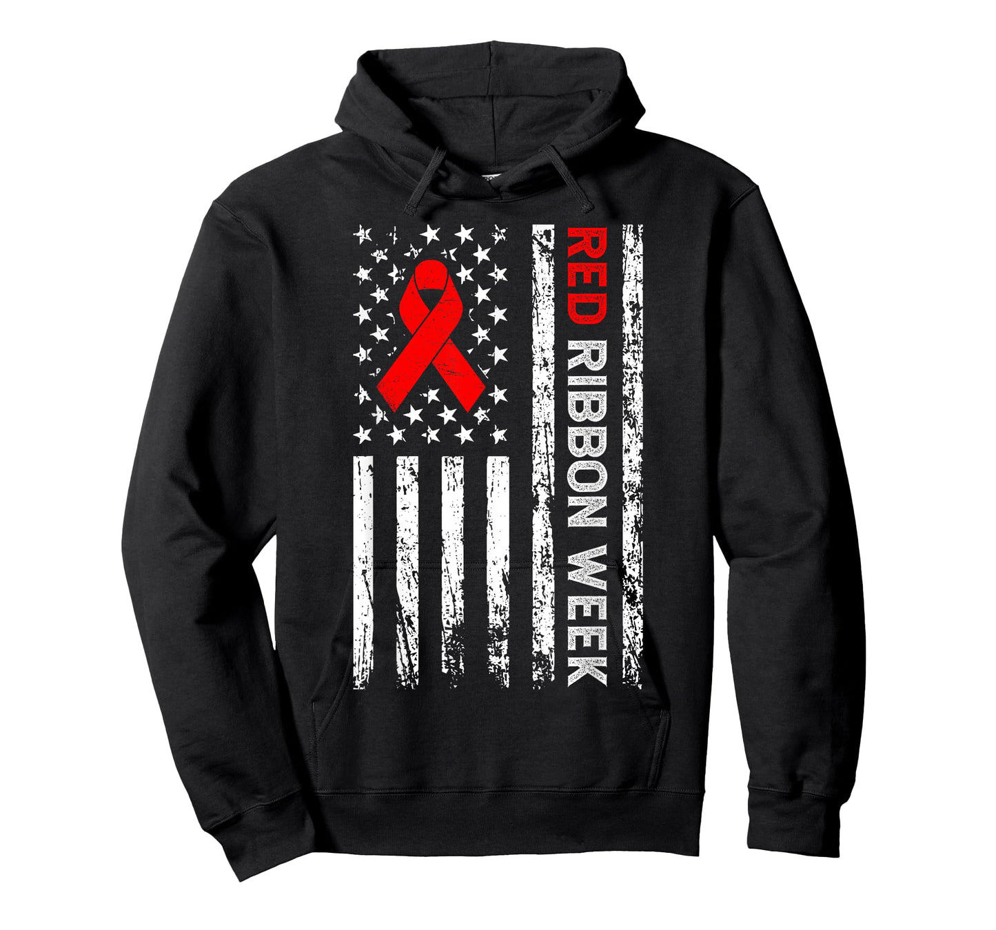 Vintage Drug Free Shirt American Flag Line Red Ribbon Week T-Shirt