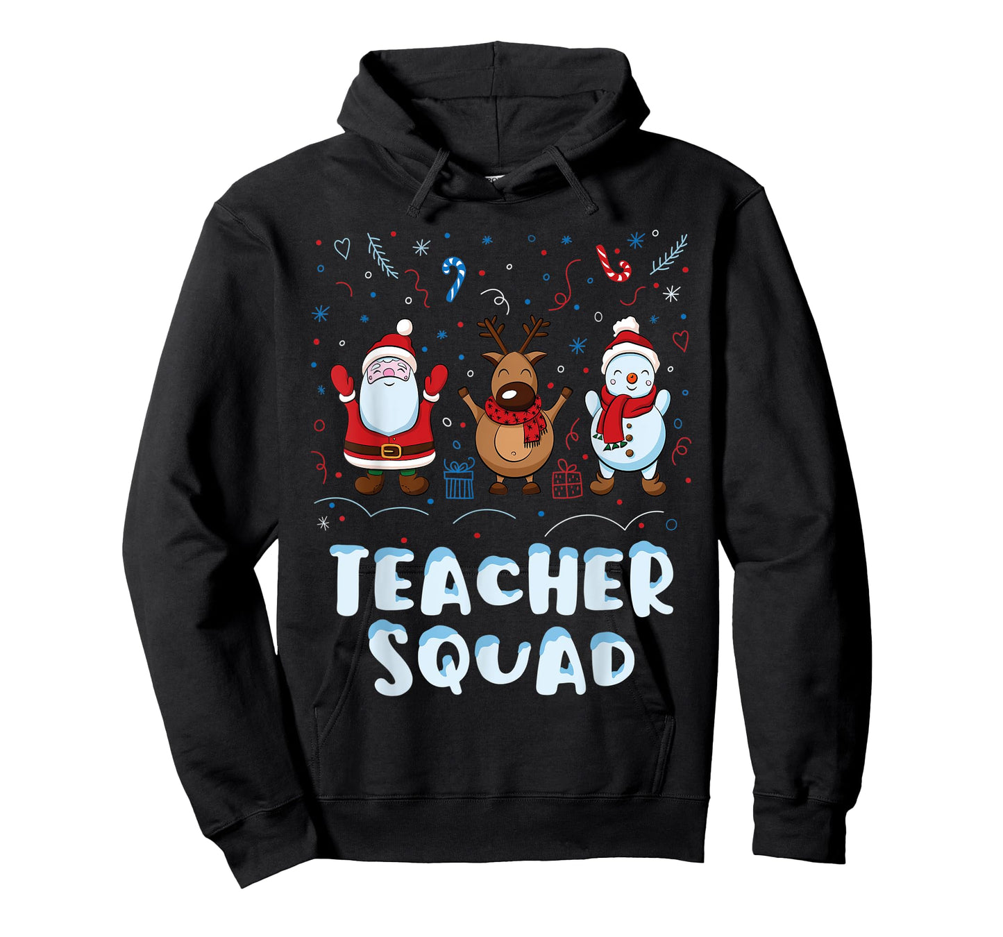 Christmas Teacher Squad Xmas Teacher Reindeer Santa Snowman T-Shirt