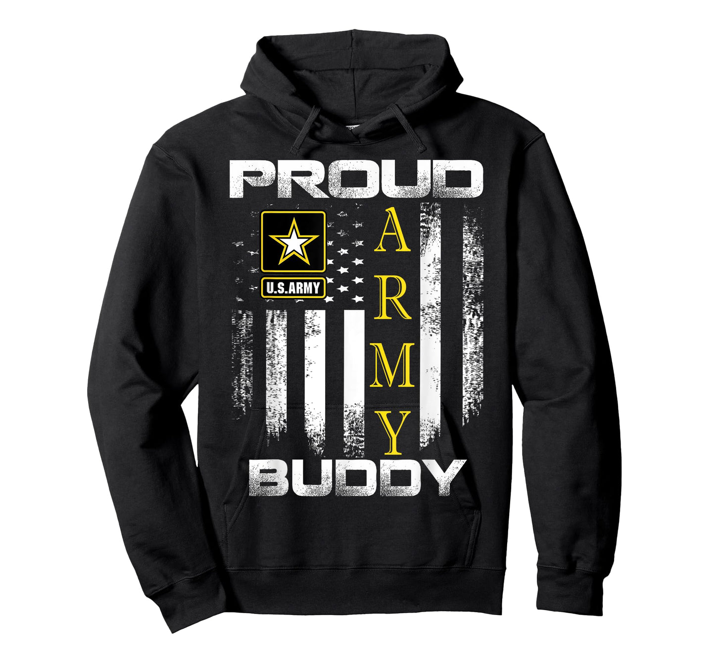 Vintage Proud Army Buddy With American Flag Gift T-Shirt for Women Kids Men