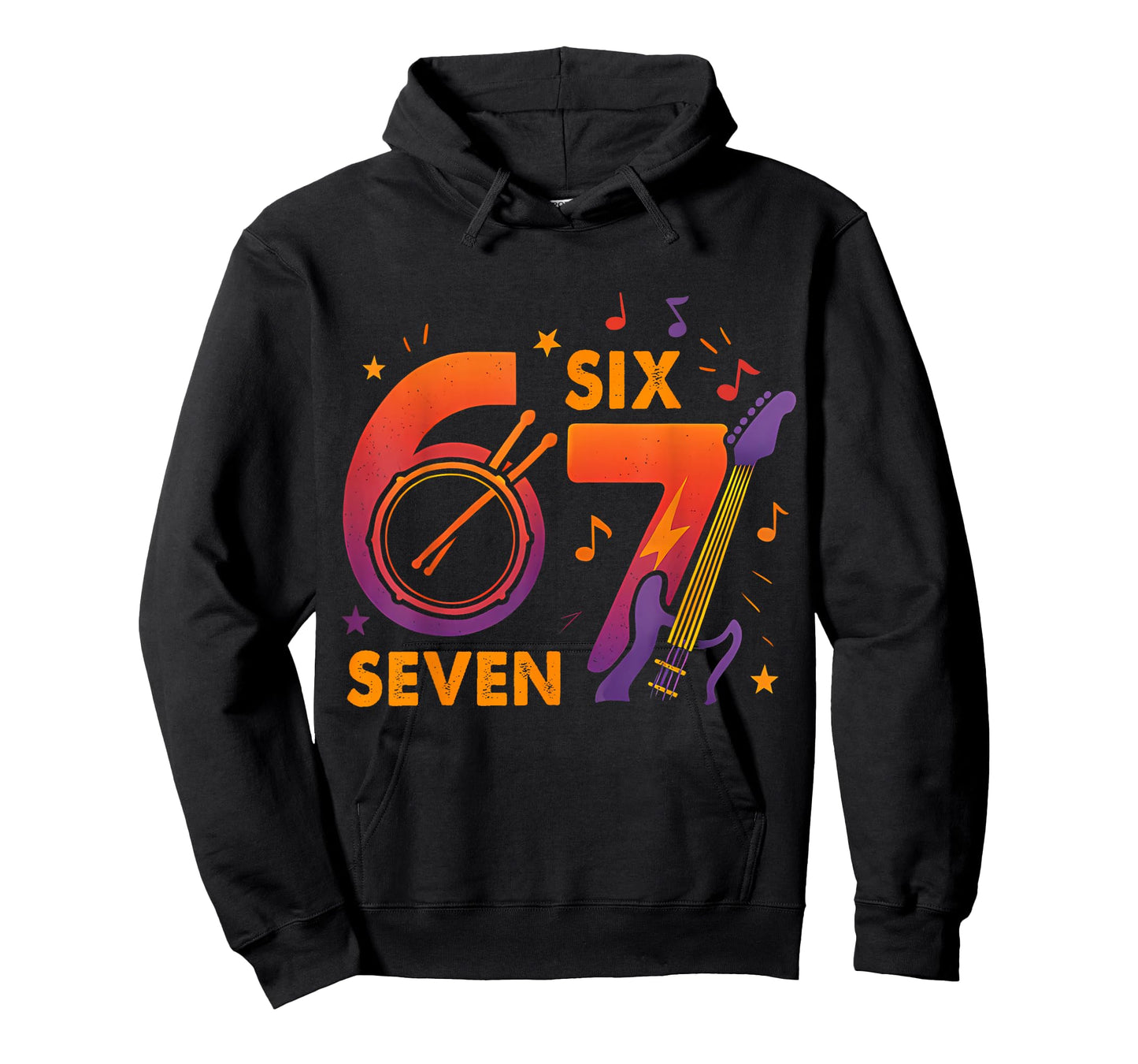 Six Seven Music Rock Guitar 6 7 Cool Meme 67 Funny Slang T-Shirt
