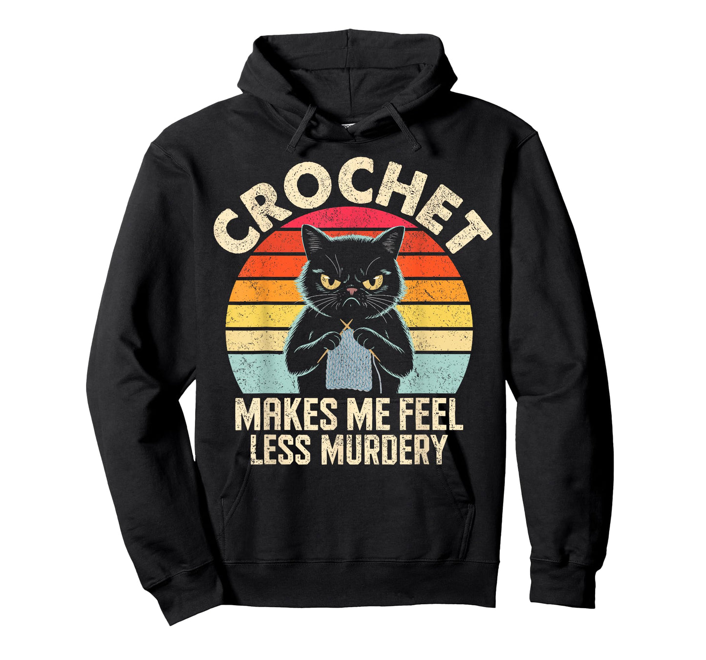 Funny Crochet Angry Cat for Crochet Lovers Knitter Women T-Shirt