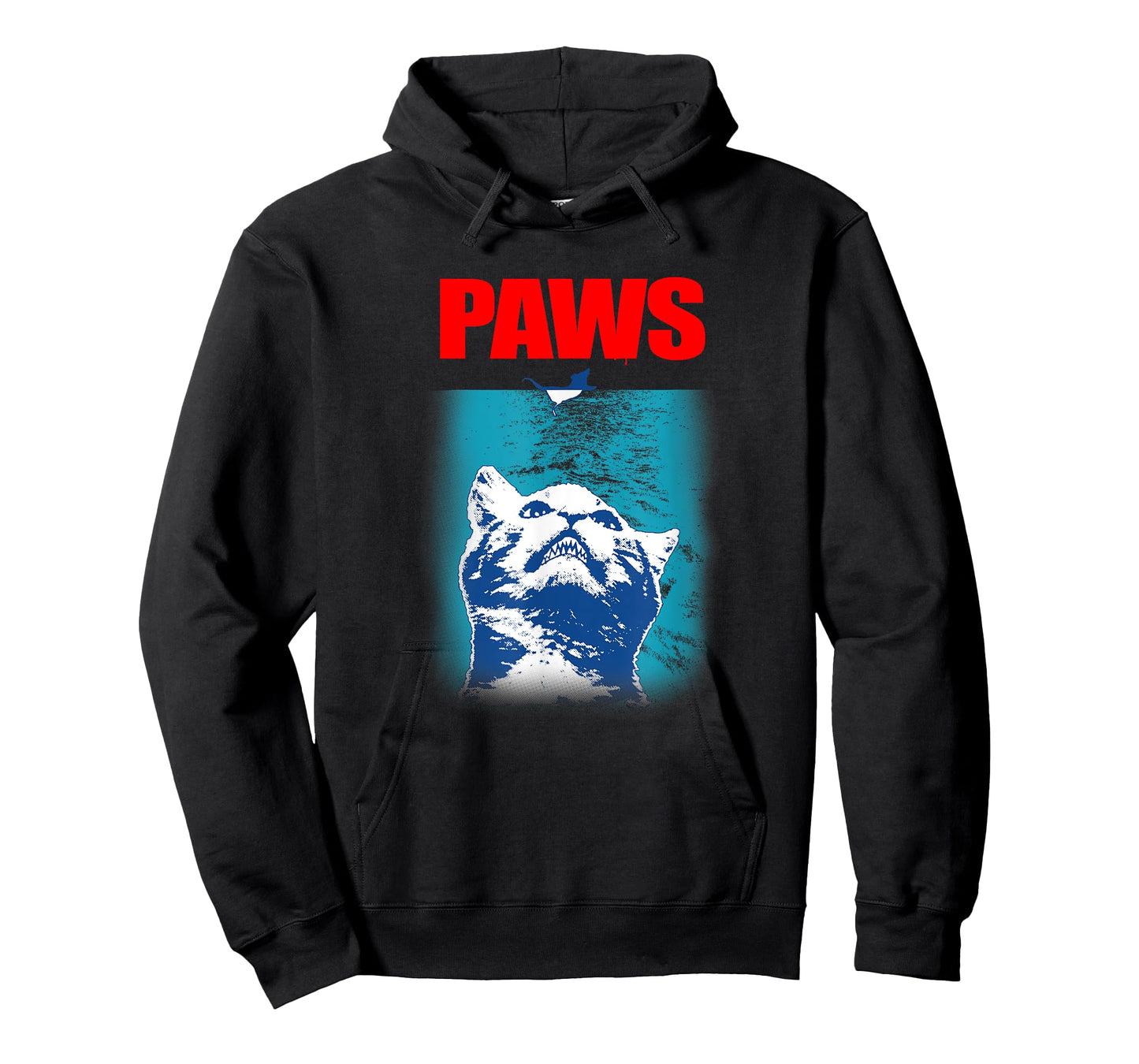 Paws Underwater Shark Attack T-shirt Funny Cat Parody Gift T-Shirt for Men Women Girls Kids