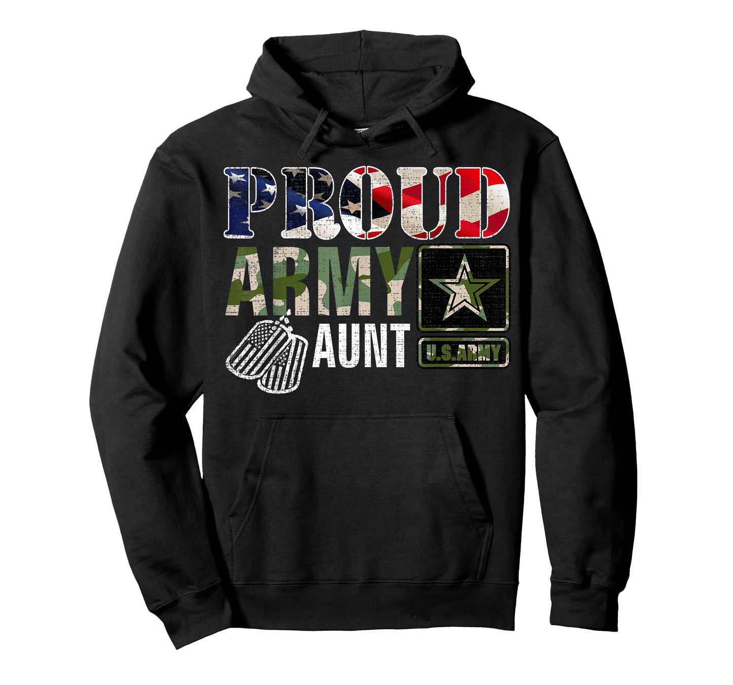 Vintage Proud Army Aunt Camo With American Flag Gift T-Shirt