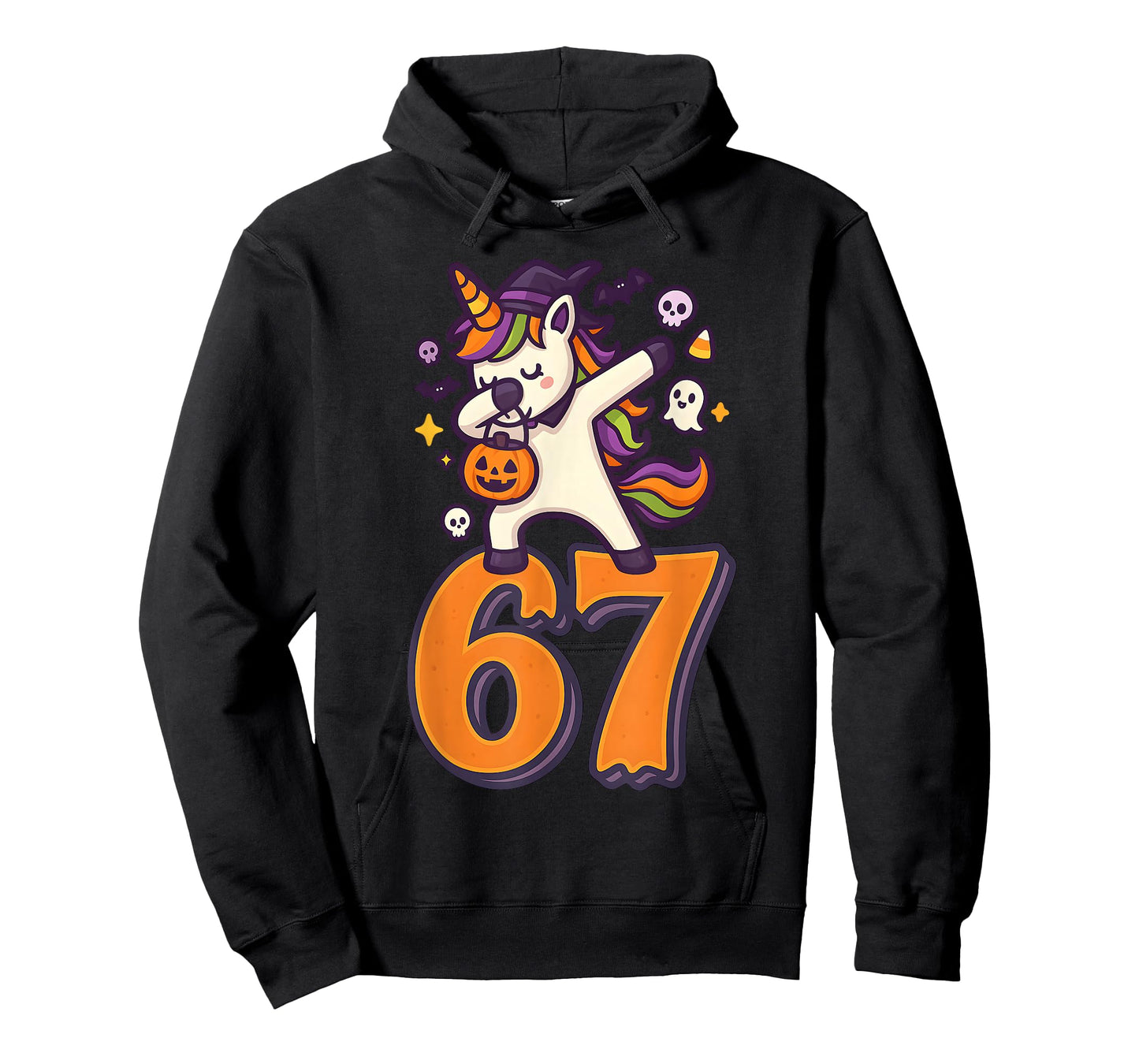 67 Halloween Unicorn Brainrot Meme Six Seven Girl's Women's T-Shirt