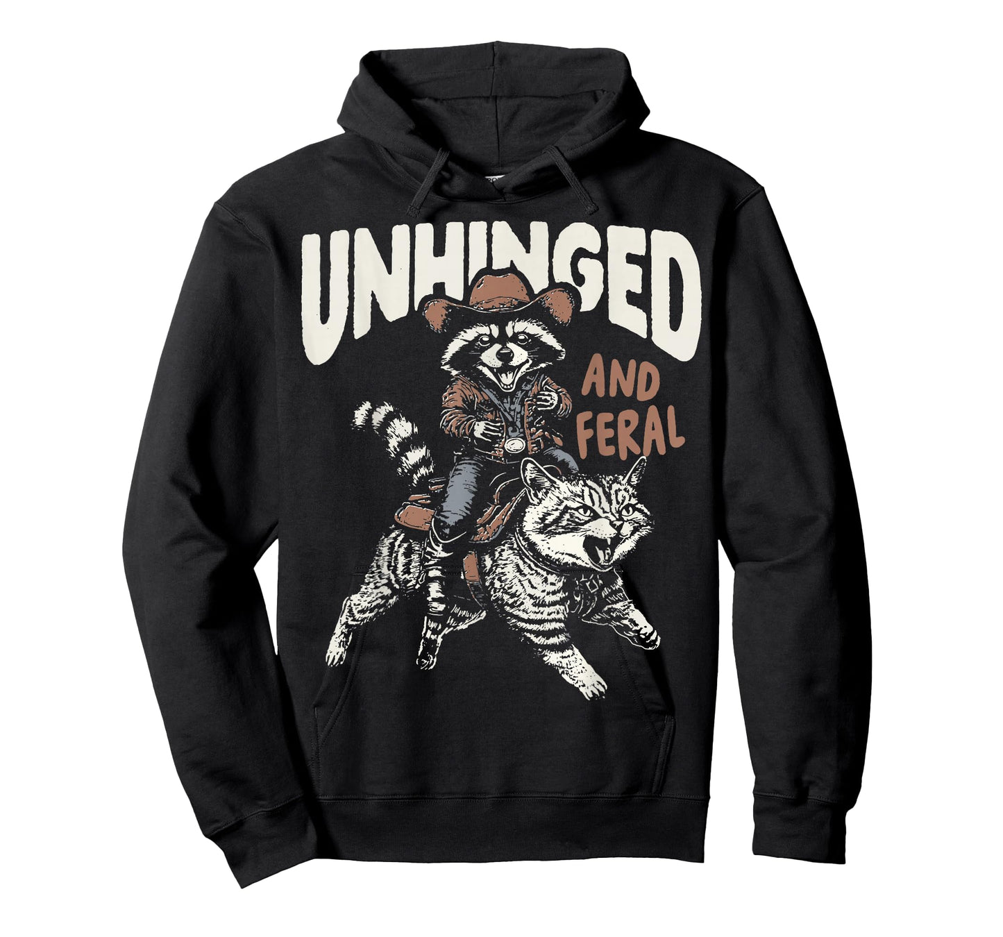 Funny Unhinged and Feral Raccoon Cowboy Western Vintage T-Shirt