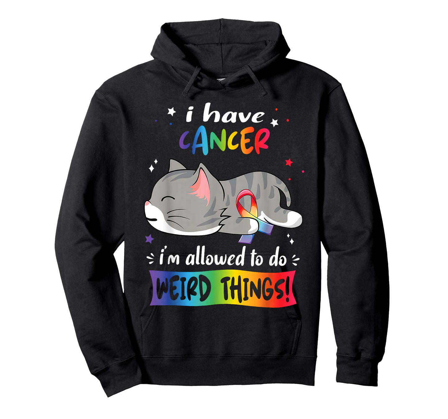 I Have Cancer's I'm Allowed To Do Weird Things Cute Cat T-Shirt for Men Women