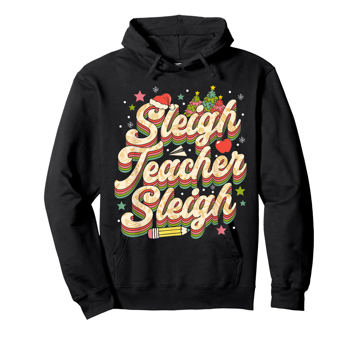Sleigh Teacher Sleigh Retro Christmas T-Shirt