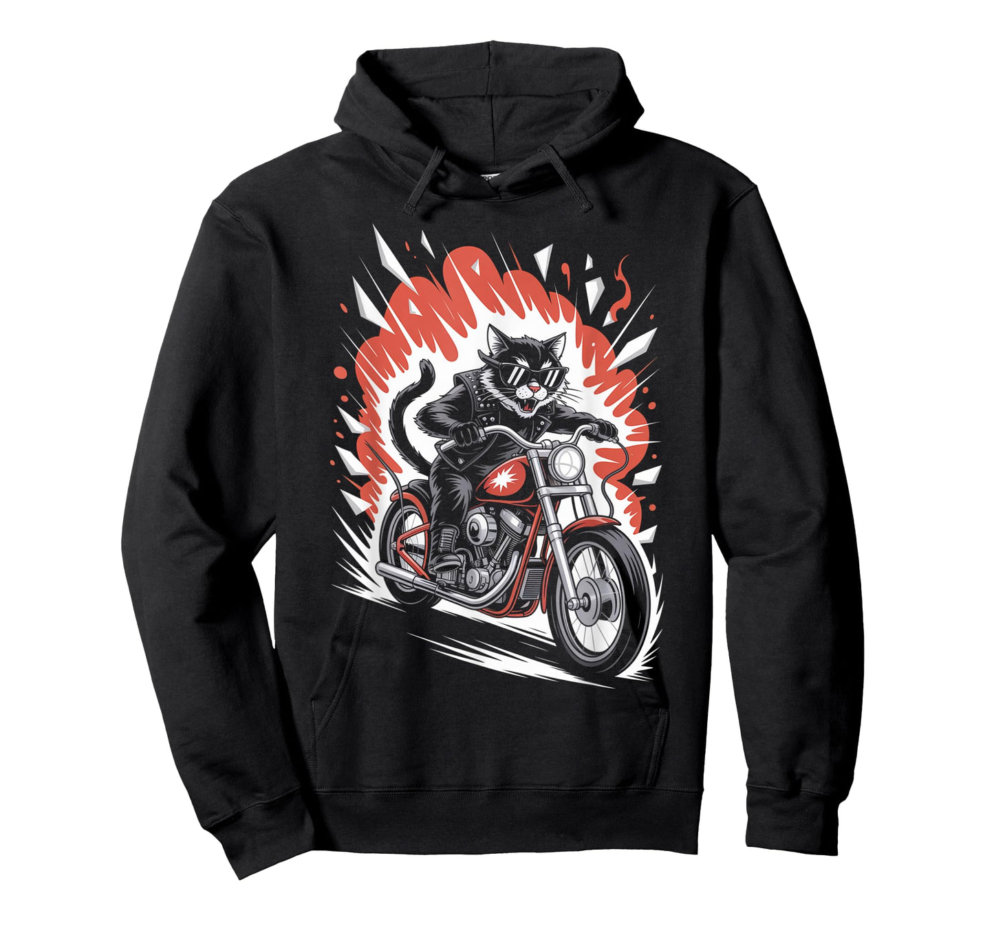 Cat Biker Riding Motorcycle Men Vintage Outfit Rider T-Shirt