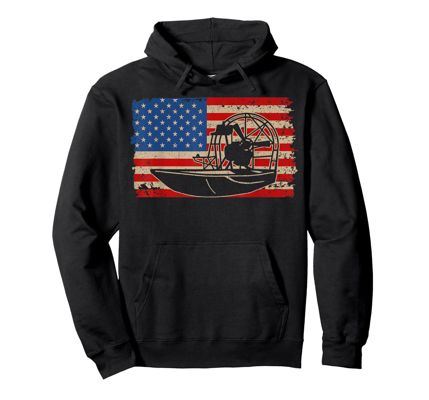 Airboat America Flag I Patriotic Airboat Captain Racing Gift T-Shirt