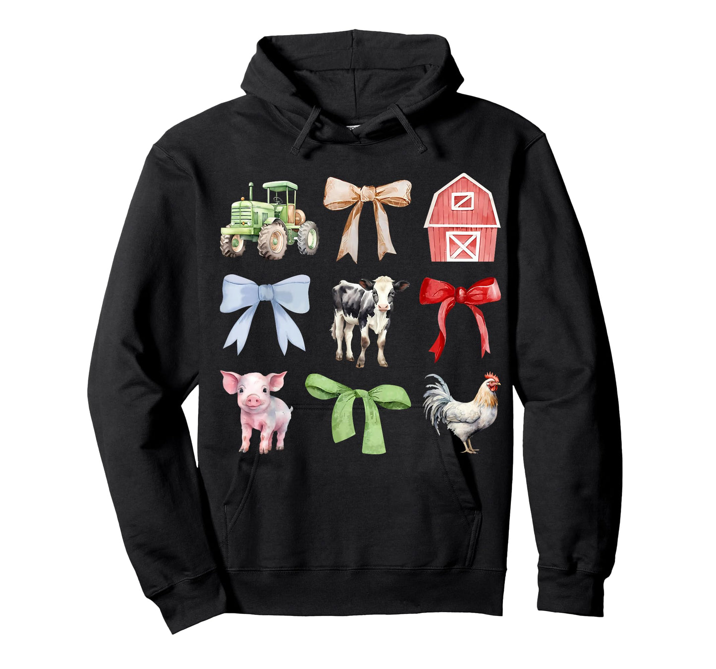Cute Farm Animals Cow Pig Chicken Coquette Farmer Country T-Shirt